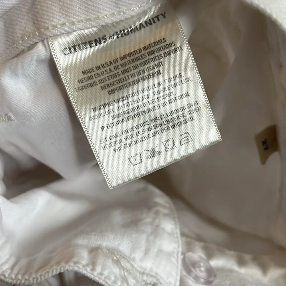 Citizens of Humanity White Nadia Lace-Up High-Rise Wide-Leg Jeans 27 - Image 9