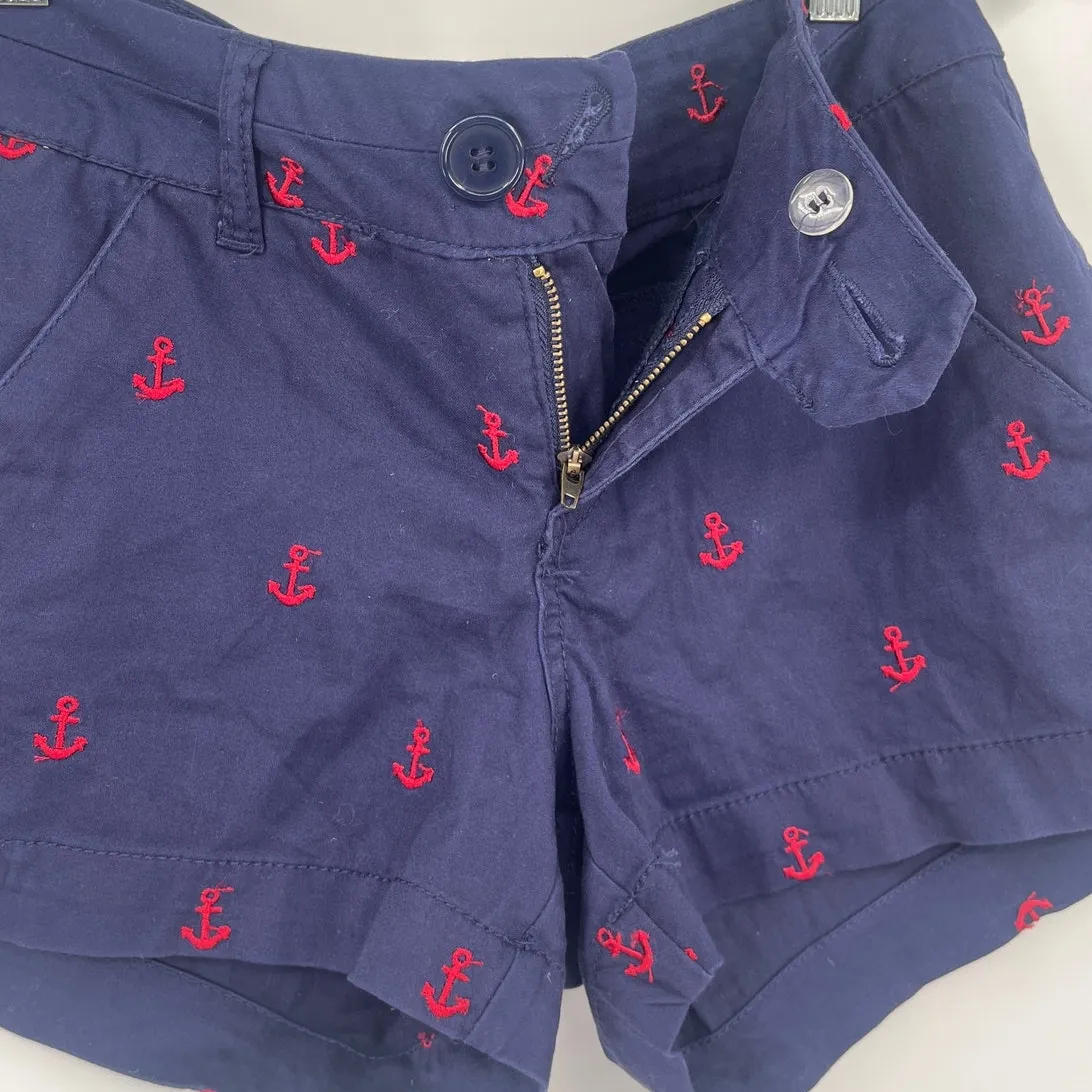 FSR Blue Anchor Embroidered Womens Shorts Sz 5 Nautical Preppy Coastal Summer - Image 2