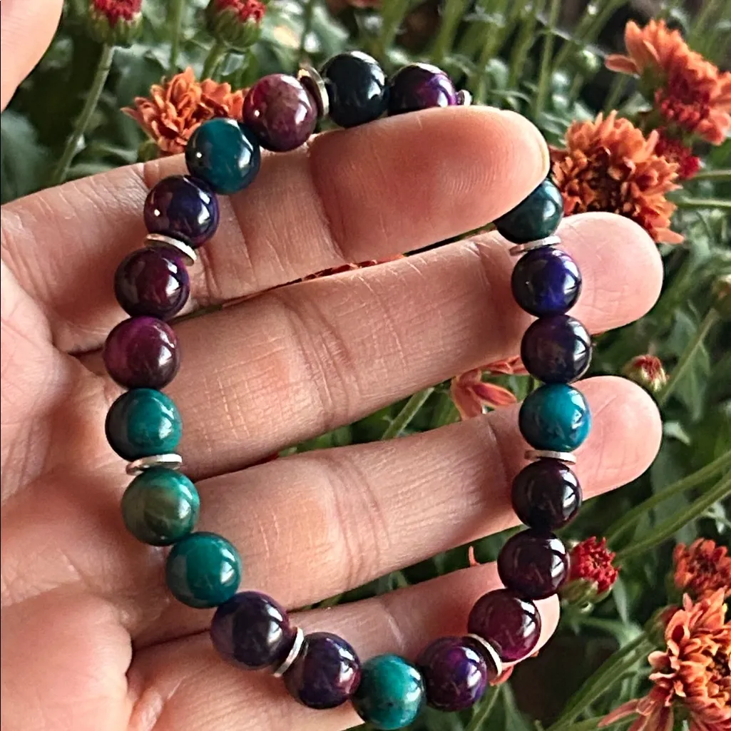 Handmade Galaxy Tigers Eyed Beaded Bracelet * - Image 4