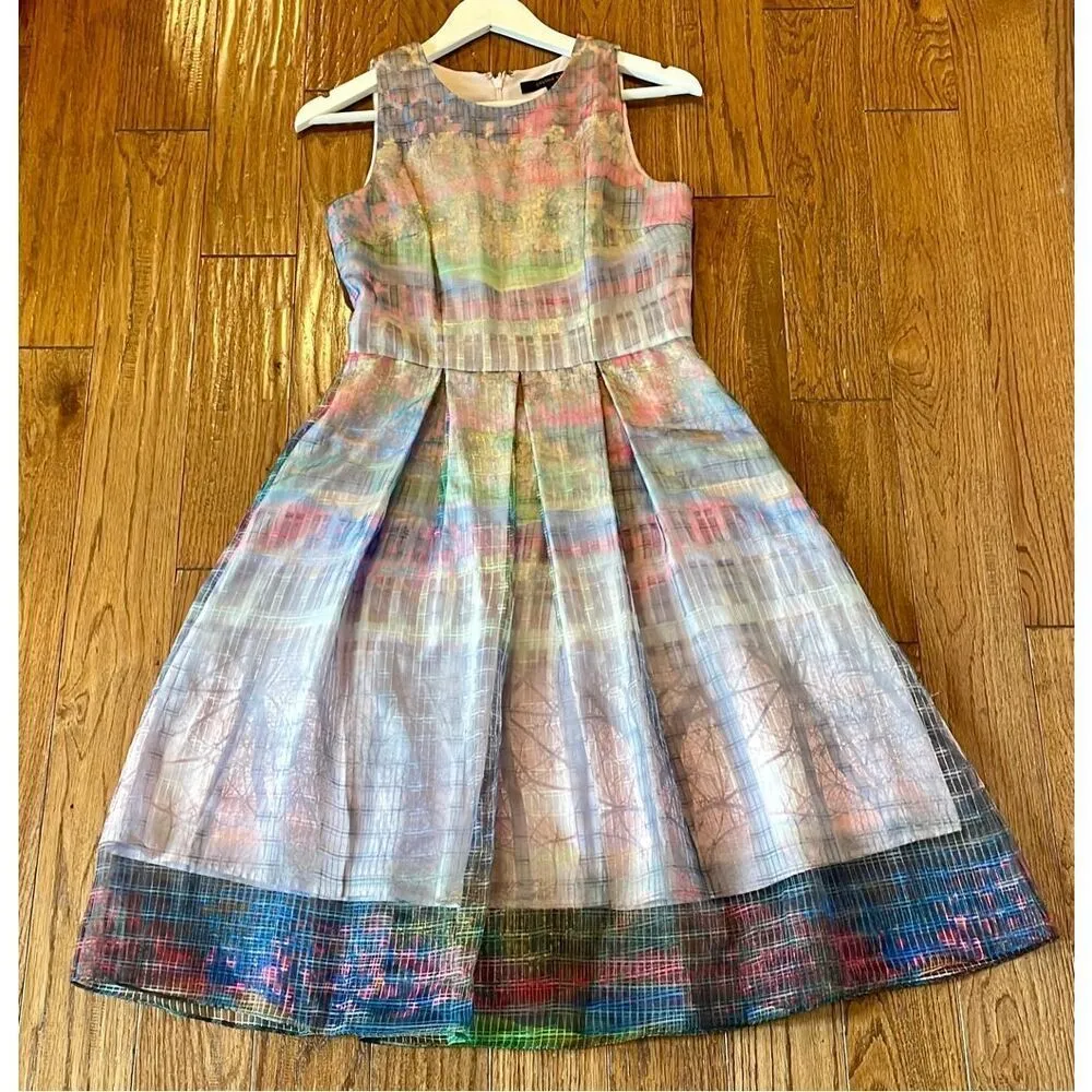 Cynthia Rowley gorgeous aline watercolor chiffon dress 4 - Image 3