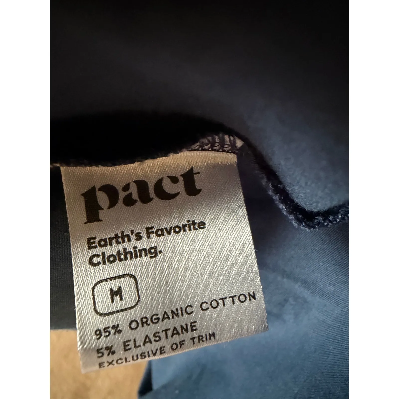 Pact Organic Dress Solstice Floral Blue Navy M Midi Cotton Fit Flare Scoop Neck - Image 4