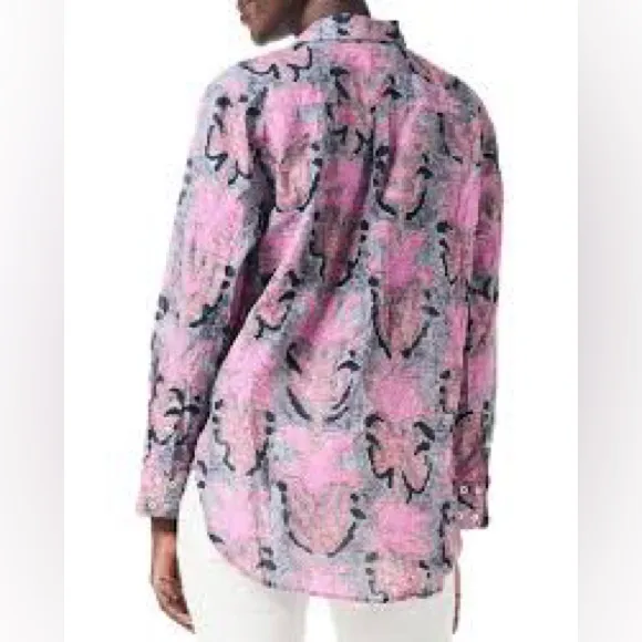 NIC+ZOE Petal Patch Printed Button Front Shirt~NWT~size XS - Image 4