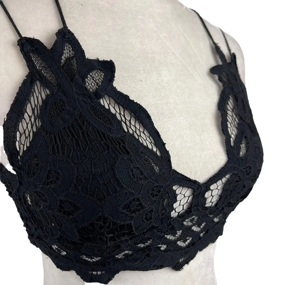 Free People Bralette Women's Small Fp One Adella Bralette Black Lace - Image 7