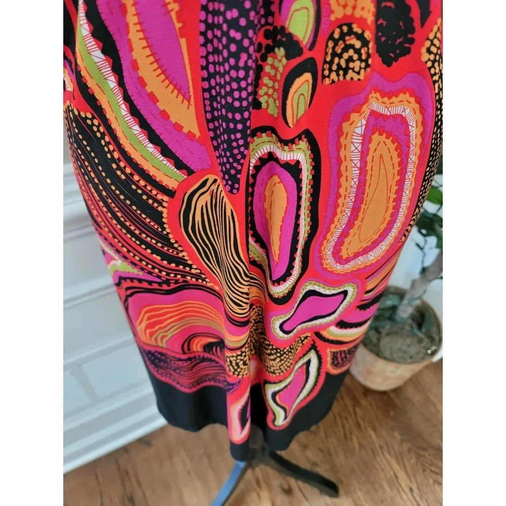 Emma & Michele Women Multicolor Polyester V-Neck ShortSleeve Knee Length Dress 8 - Image 4