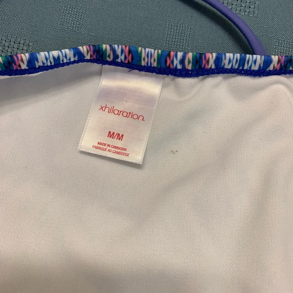 Xhiliration Blue Aztec Strappy Hipster Bikini - Image 10