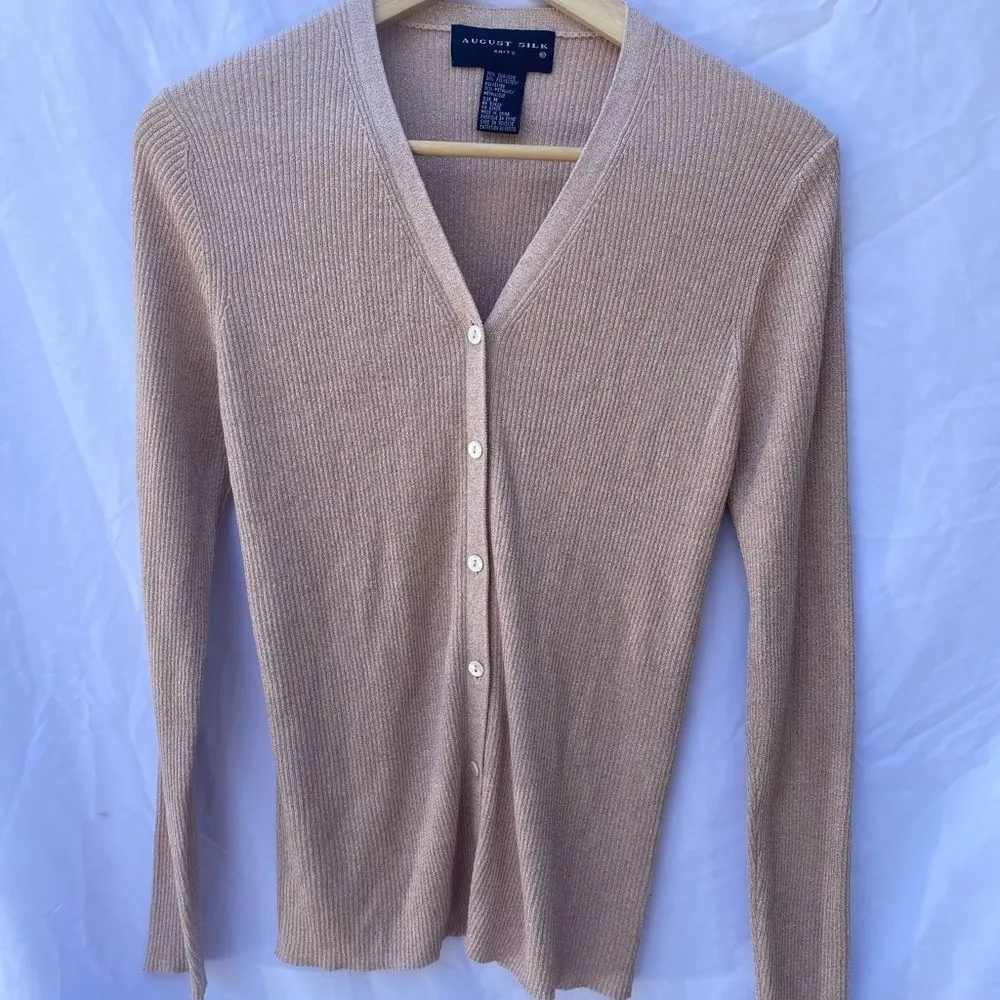 August Silk Knitted‎ Cardigan Sweater - Image 7
