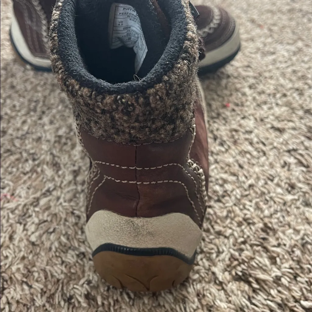 Merrell Puffin Lace Mid Brown Women's Lined Suede Lace Up Snow Boots size 6.5 - Image 8