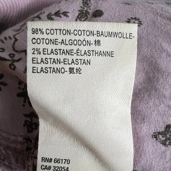 Free People Pants Lilac Corduroy High Rise Button Fly Skinny Ankle Size‎ 29 New - Image 5