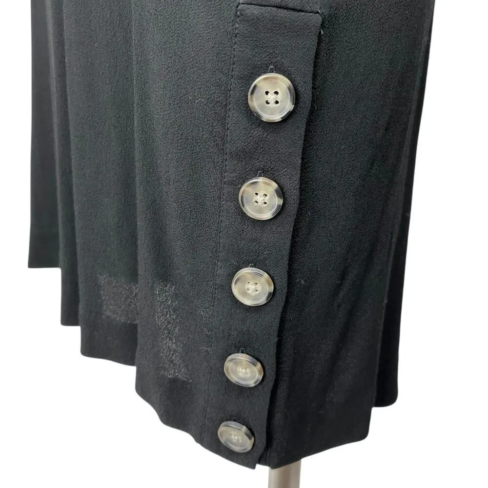 Madewell Women's Black Deep V Short Sleeve Button Hem T Shirt Mini Dress Size S - Image 4