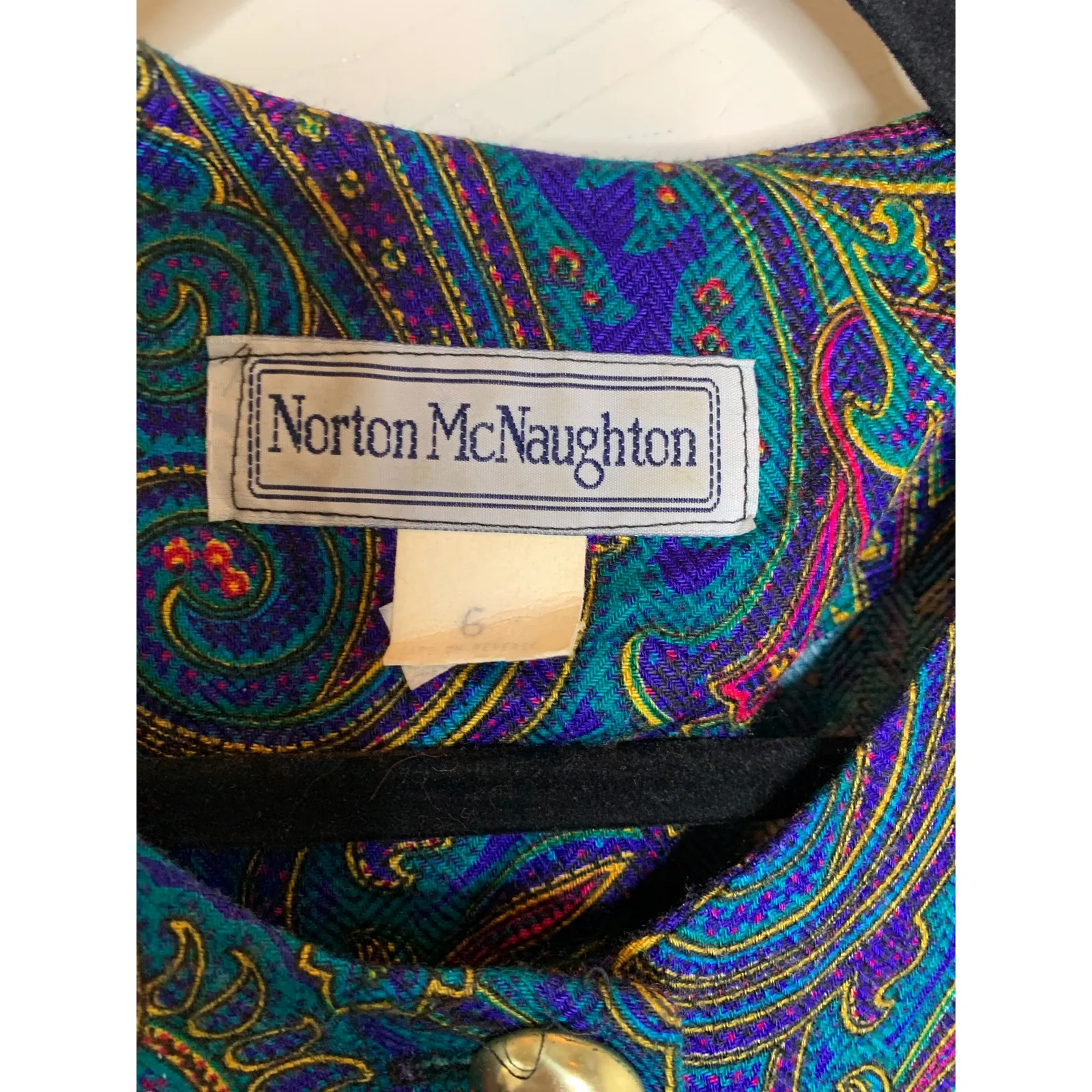 90s Vintage Turquoise Pink Paisley Top Skirt Set Sz XS Blue - Image 12