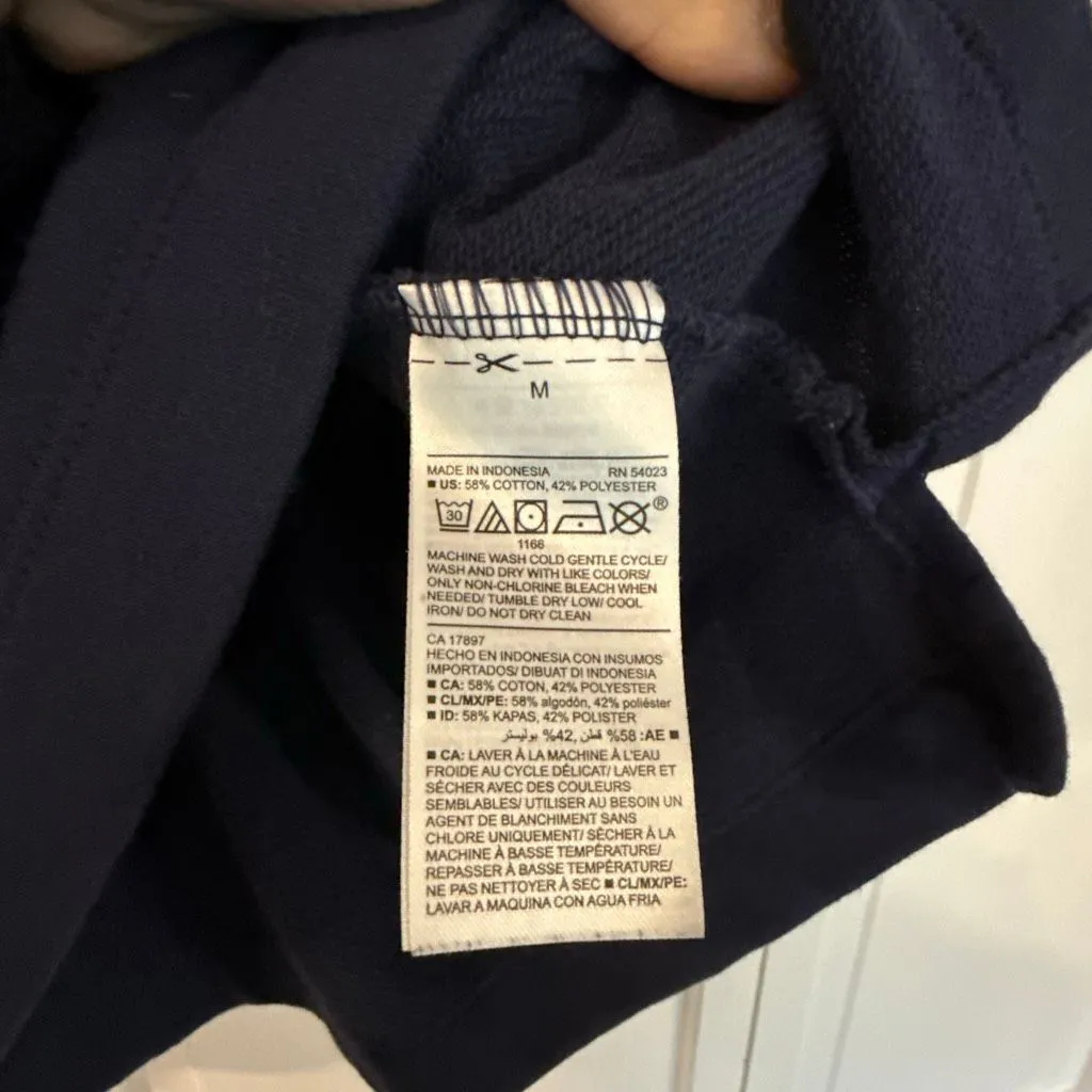 Old Navy lace up neck navy pullover sweater M - Image 6