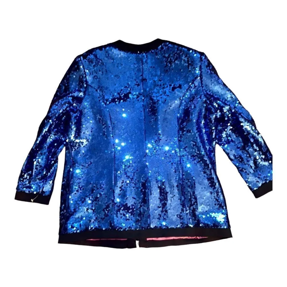 NWT JULIE DUROCHE’’ for After Five VINTAGE. Zip up Sequin Jacket Size 24 - Image 2