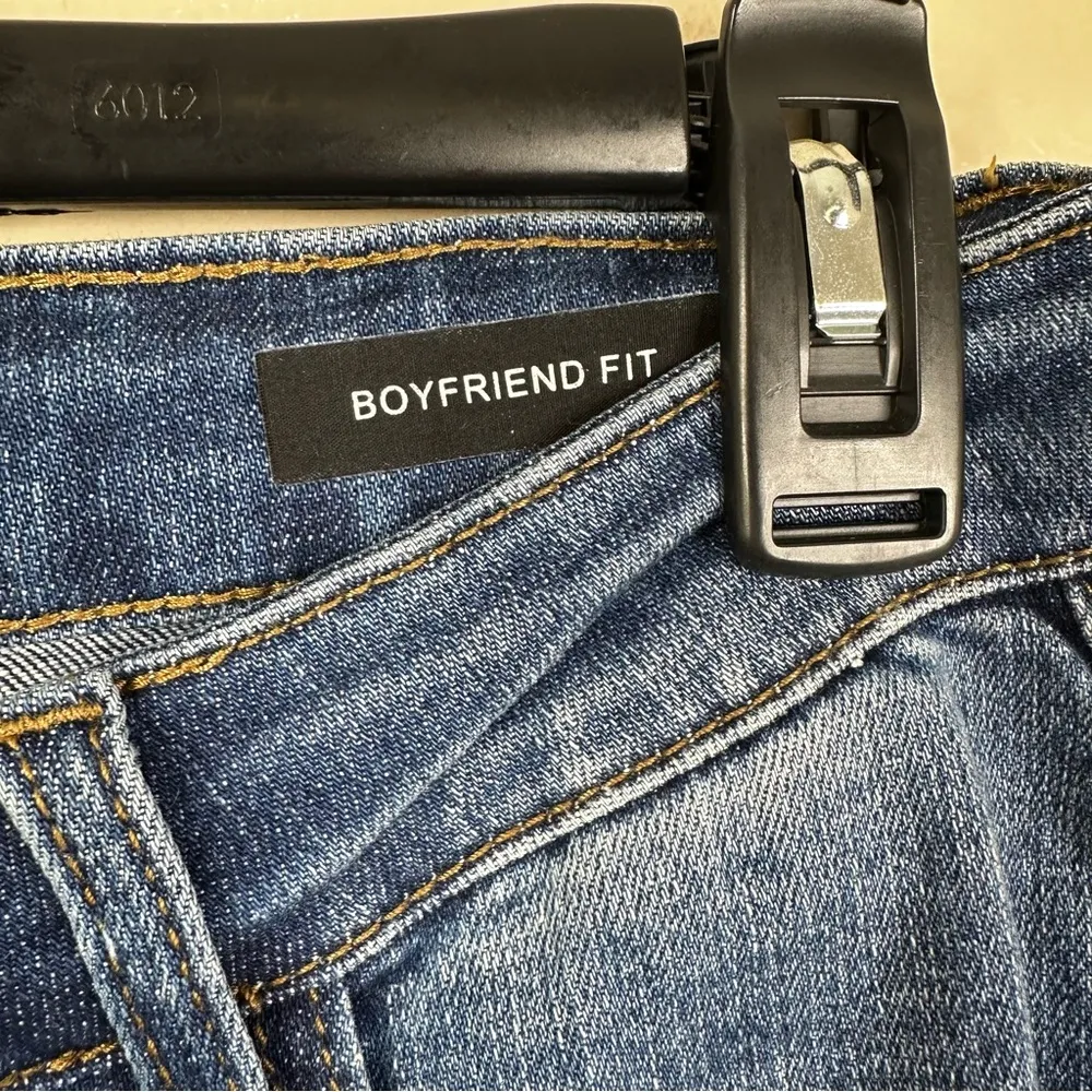 Judy Blue Jeans Women’s 27 Blue Aggie Mid-Rise Thermal Patch Boyfriend Fit - Image 7