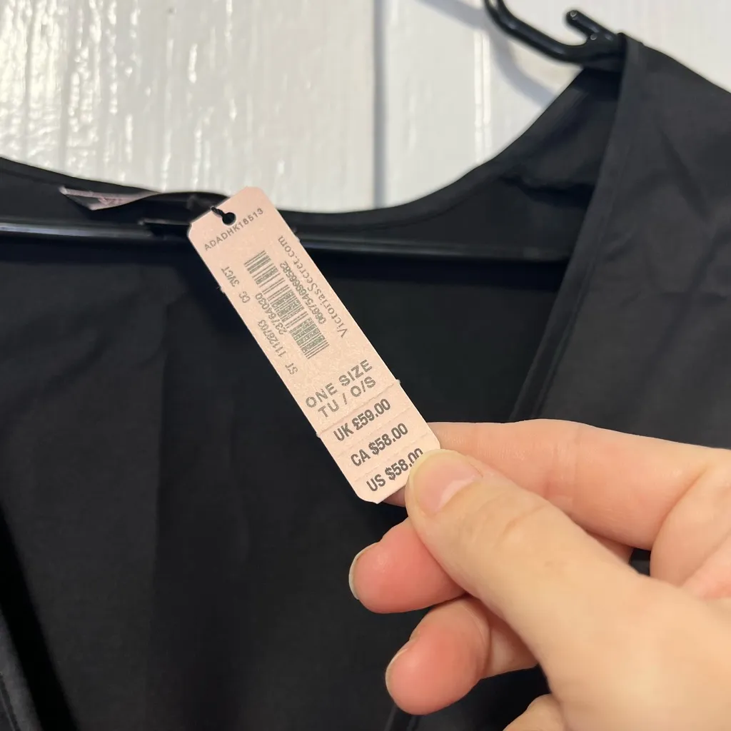 NWT Victoria’s Secret Love Black tie ruffle front robe one size - Image 4