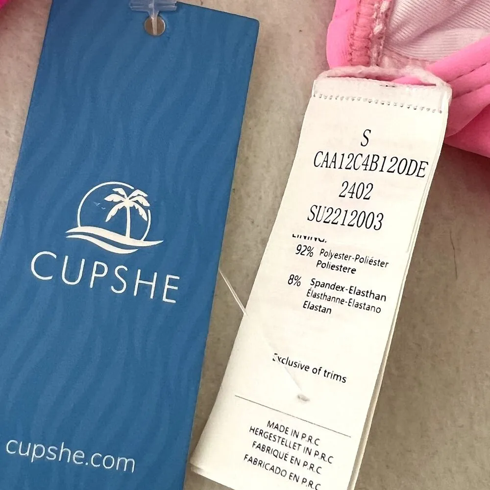 Cupshe Hot Pink Scoop Bralette High Rise Bikini - Image 8