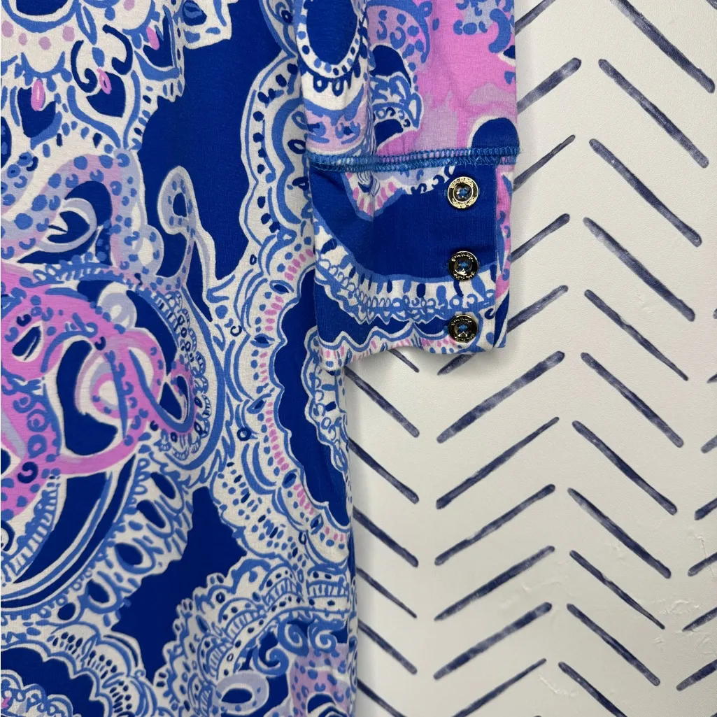 Lilly Pulitzer UPF 50+ Sophie dress Blue Grotto Legga Sea Pink and blue small - Image 6