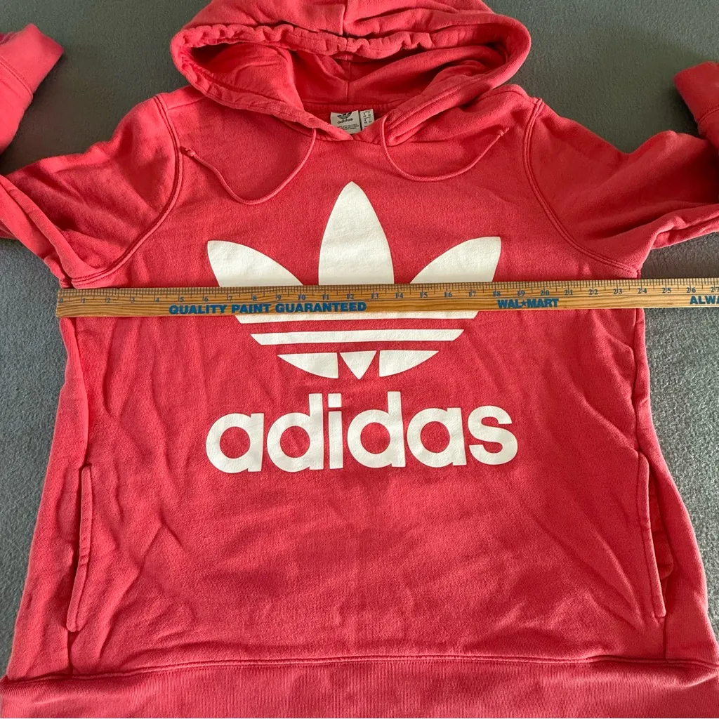 Adidas‎ Logo Coral Hoodie long sleeves pockets size XL 100% cotton - Image 6