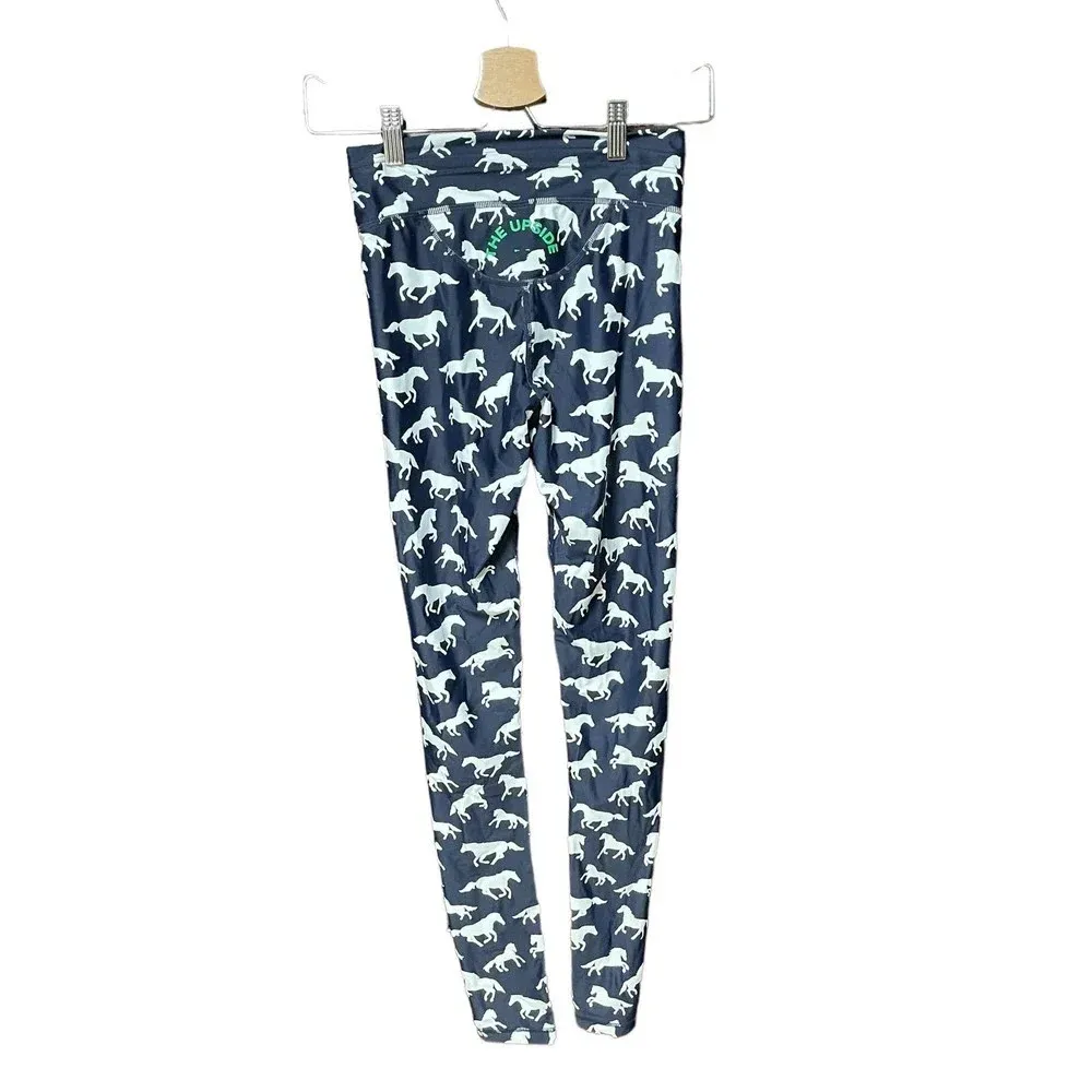 The Upside High Rise Horse Print Equestrian Navy Blue Leggings‎ Size US 6 - Image 7