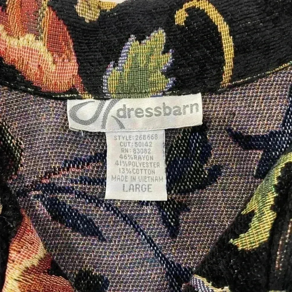 Vintage Dress Barn Victorian Floral Zip Jacket Tapestry Womens Large Grandmacore - Image 3
