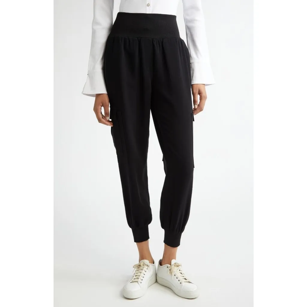 NWT Cinq a Sept Tous Les Jour Giles Joggers in Black Satin Pull - Image 10