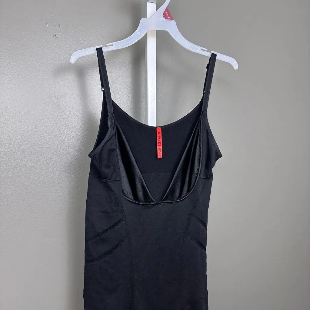 SPANX Slimmer & Shine Open-Bust Mid-Thigh Firm Bodysuit Size XL Black 2325 - Image 2