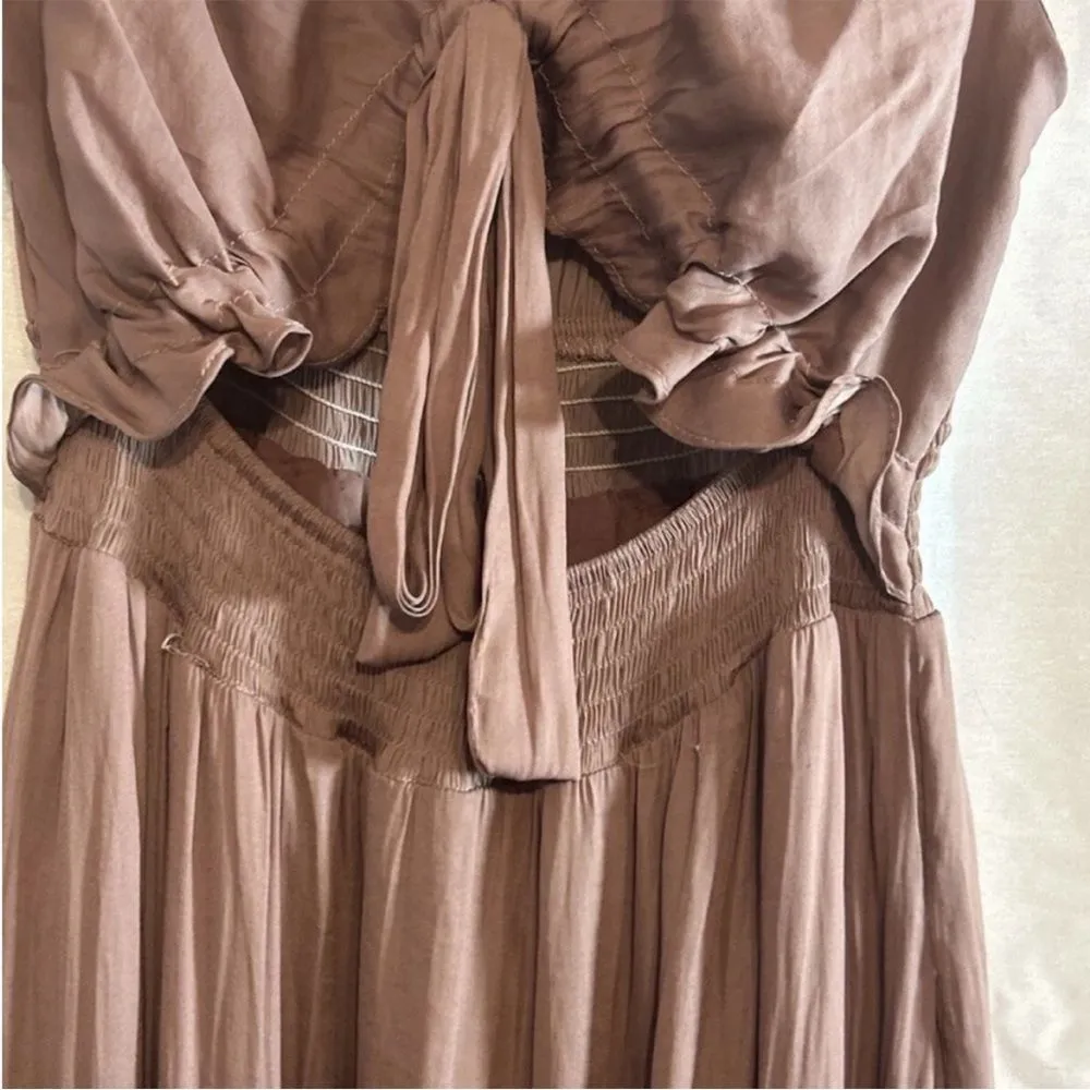 NWT Mustard Seed flowy maxi open front dress With tie L - Image 3