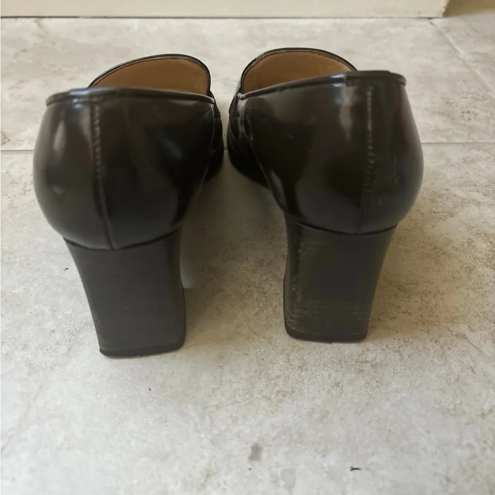 Ann Taylor Leather Heels Loafers Brown Size 6 - Image 7