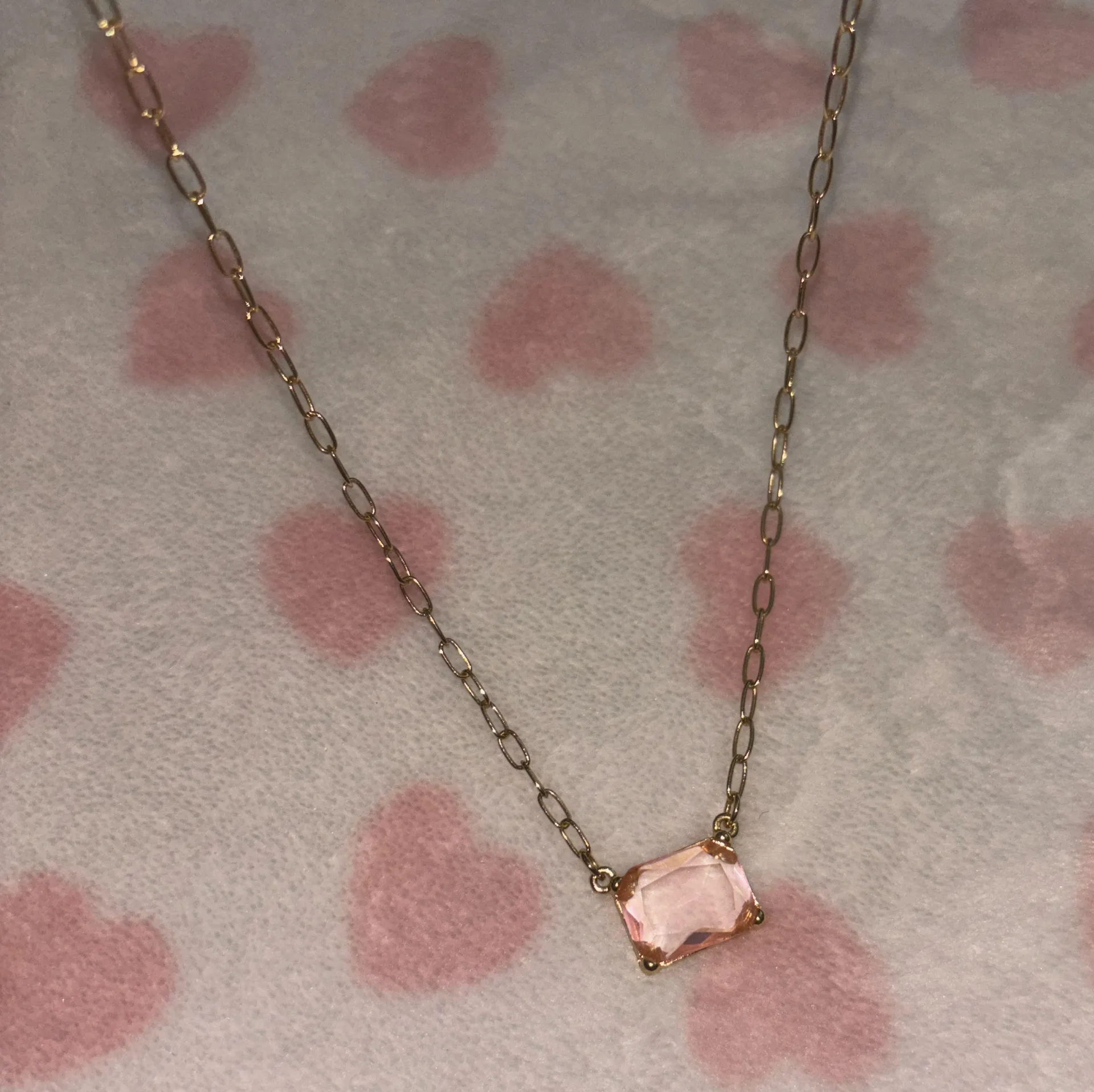 Francesca’s necklace gold with pink gem  - Image 2