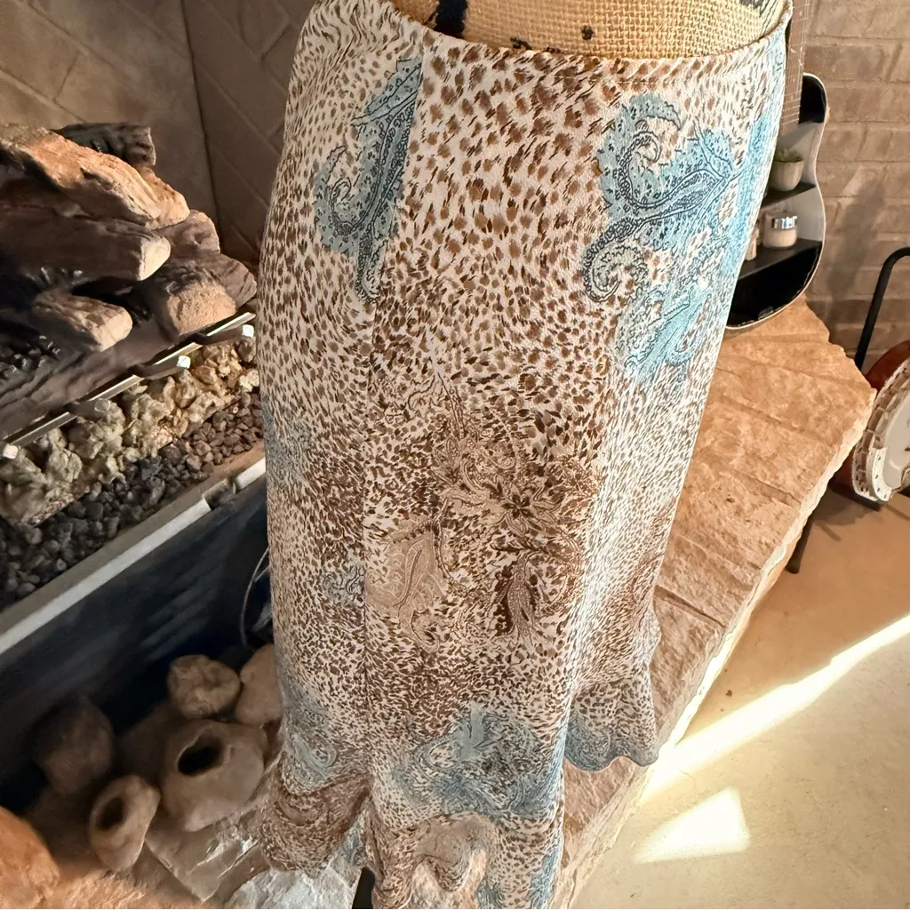 A. Byer Blue and Brown High Low Skirt - Image 16