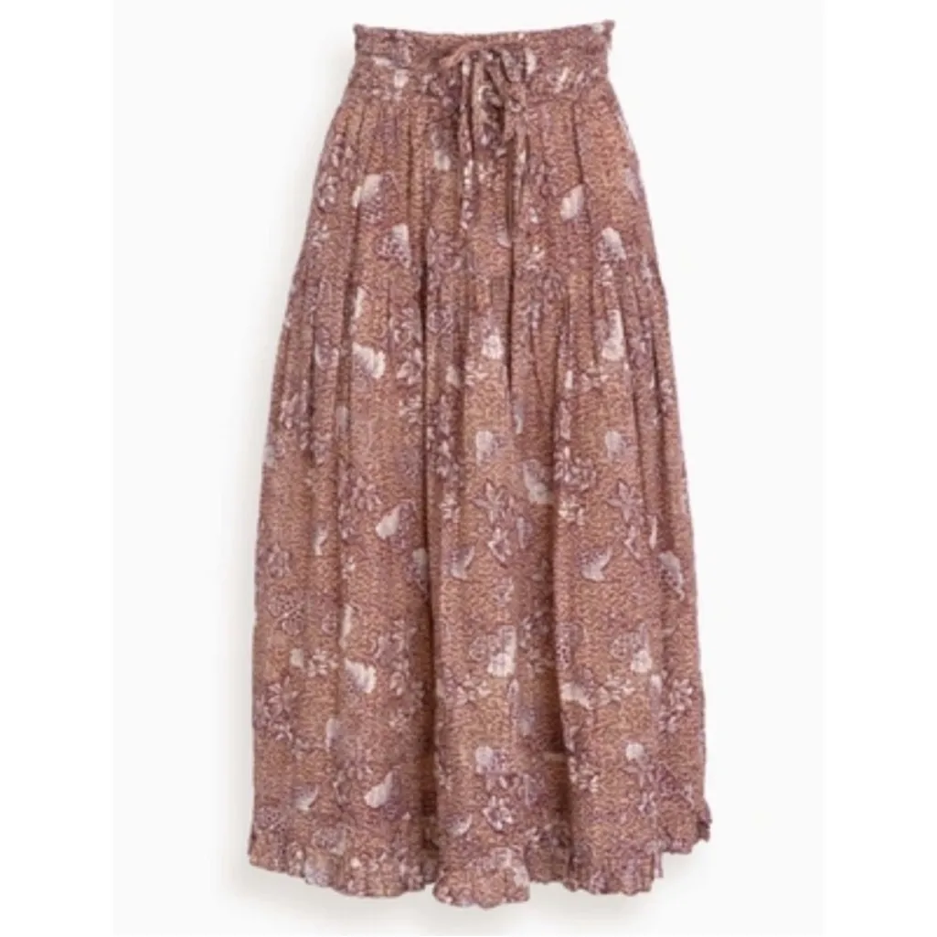 Ulla Johnson Raquel Midi Skirt Tie Front Detail Floral Ruffle Tiered Size 0 XS - Image 2
