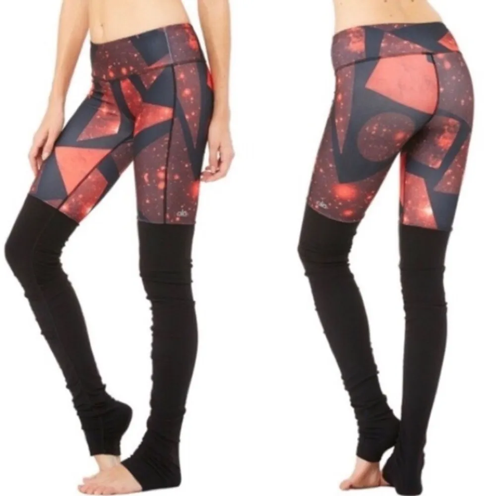 Alo Yoga Red Volcano Goddess Ribbed Leggings M - Image 5