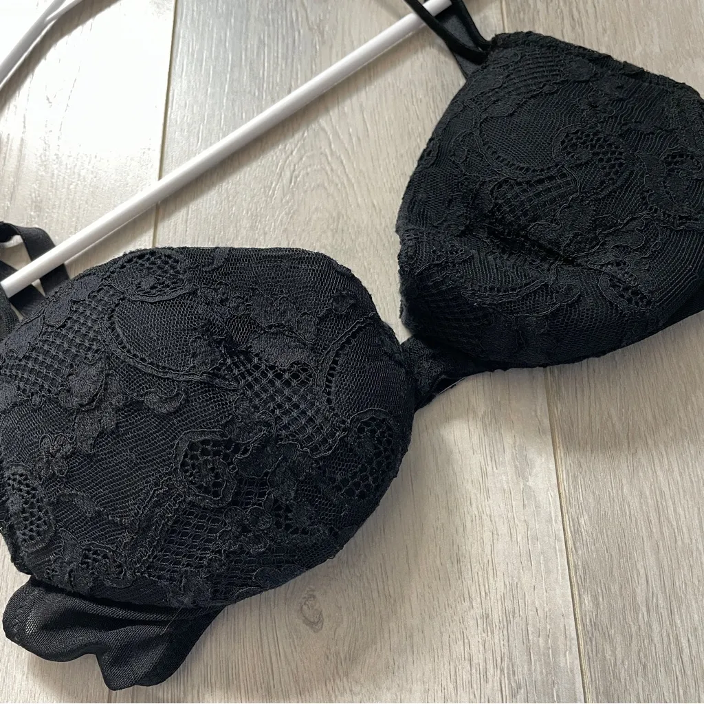 La Perla Bra padded floral womens Black (size 34C) designer intimates casual - Image 2