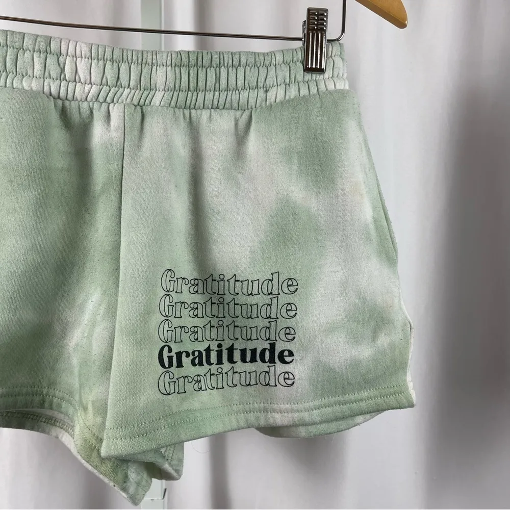 Love Streak Medium Tie Dye Gratitude Boho Fleece Affirmation Sweat Shorts Gym - Image 5