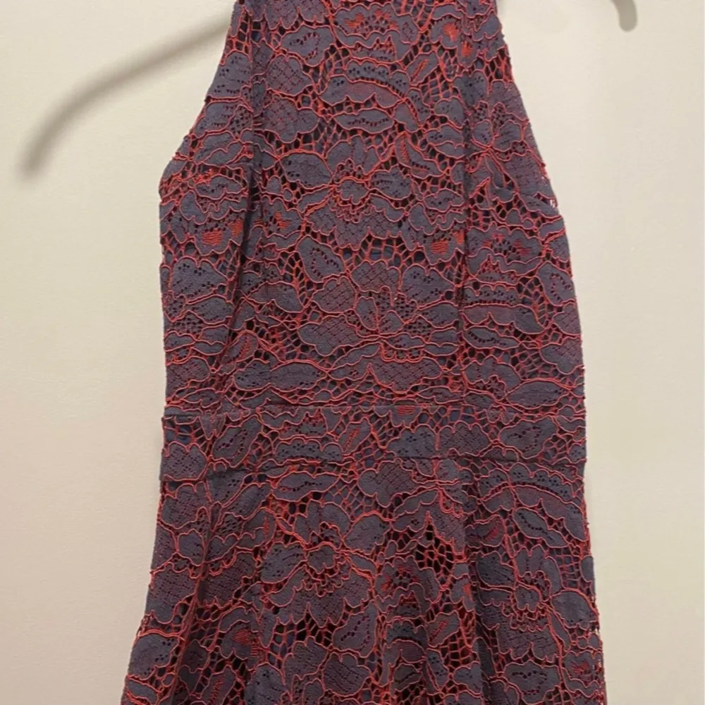 ModCloth A Night Like This Navy Sleeveless Midi Dress With Red Lace Overlay - Image 6