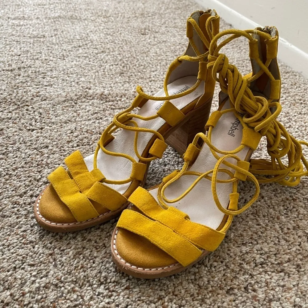 Jeffery Campbell Linares Mustard Suede Shoes Size 7 - Image 2