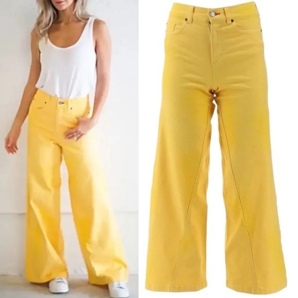 Peace Love World Jeans Happy Yellow Extra Wide Leg Bell Bottoms Size 25 | 00 - Image 7