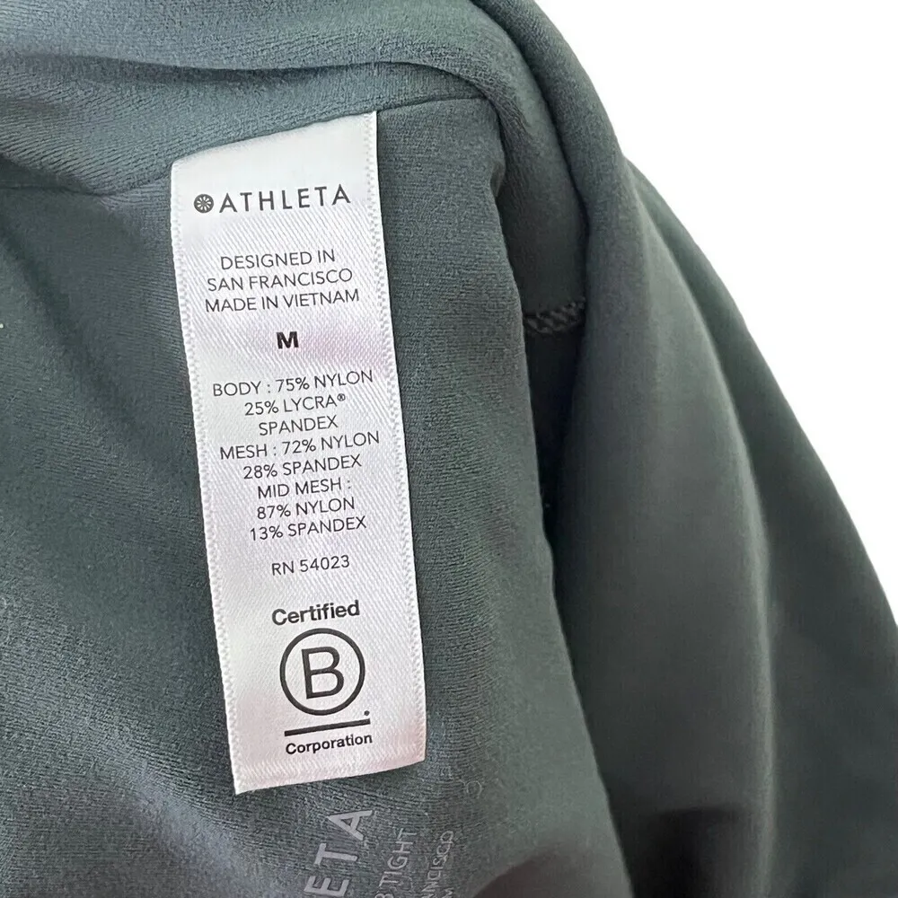 Athleta Shakti Mesh 7/8 Tight Yoga Fitness Pant Bali Green Womens  Size Medium - Image 12