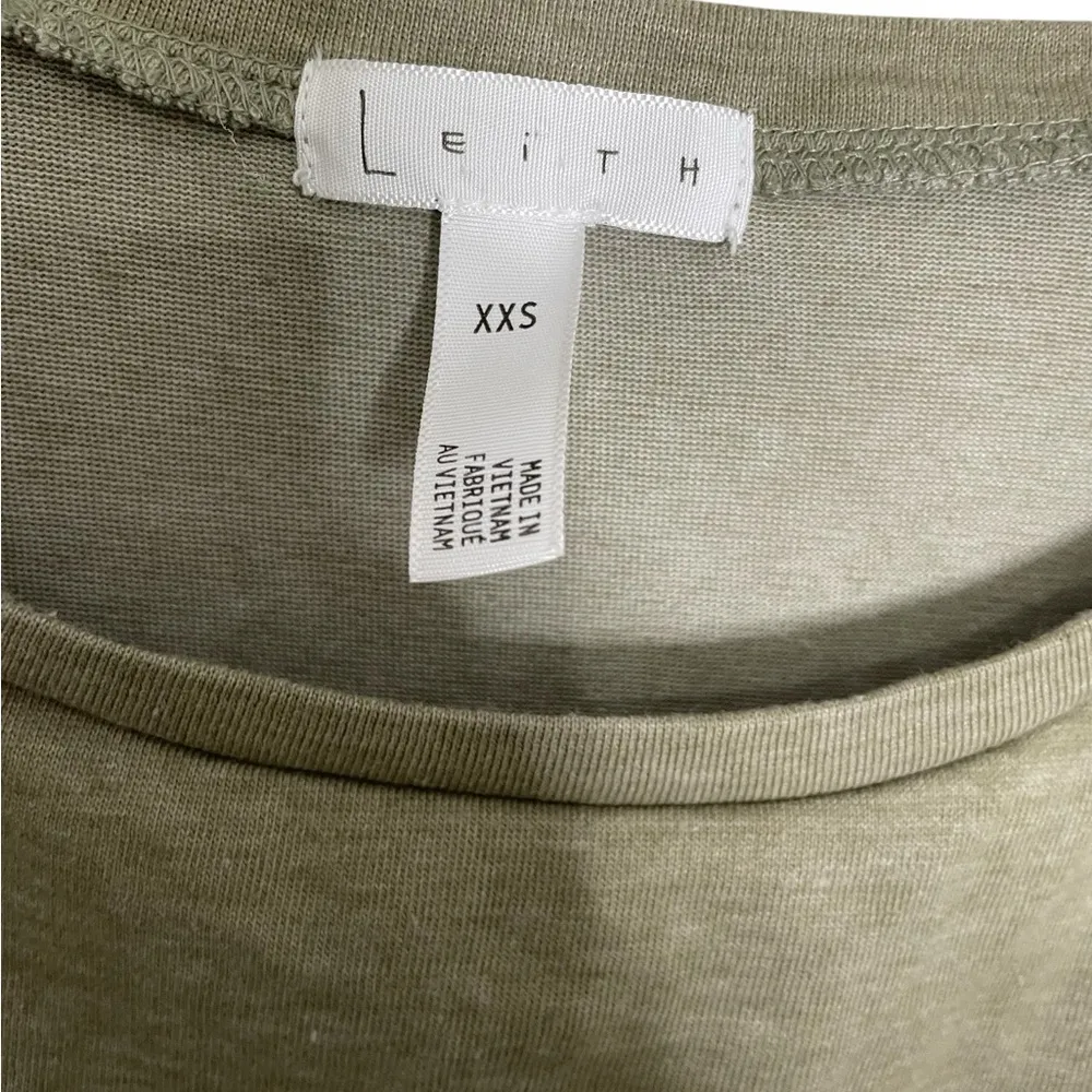 Nordstrom Leith Olive Green Ruched Bodycon Dress XXS - Image 4