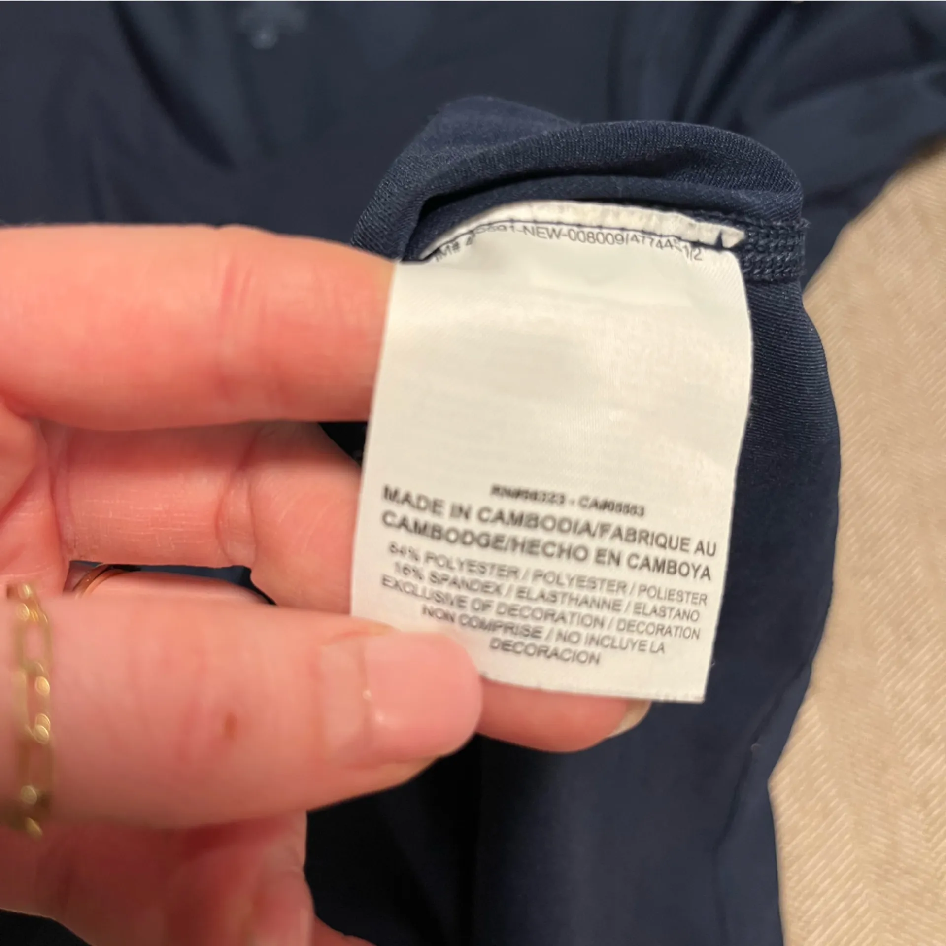 Nike Pro Dri-Fit Navy Blue Long Sleeve V-Neck Performance Tee - Image 6