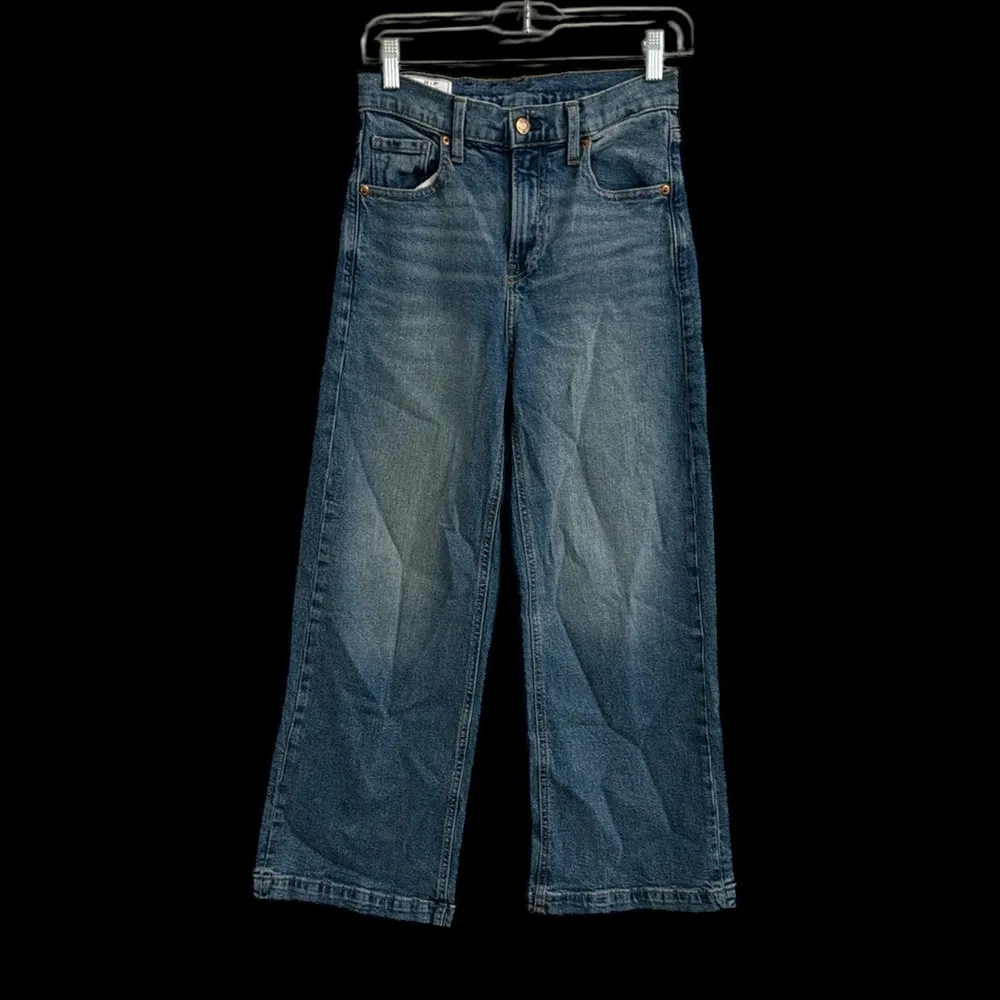 Gap High Rise Stride Wide-Leg Ankle Jeans medium indigo sz 25/0R - Image 2