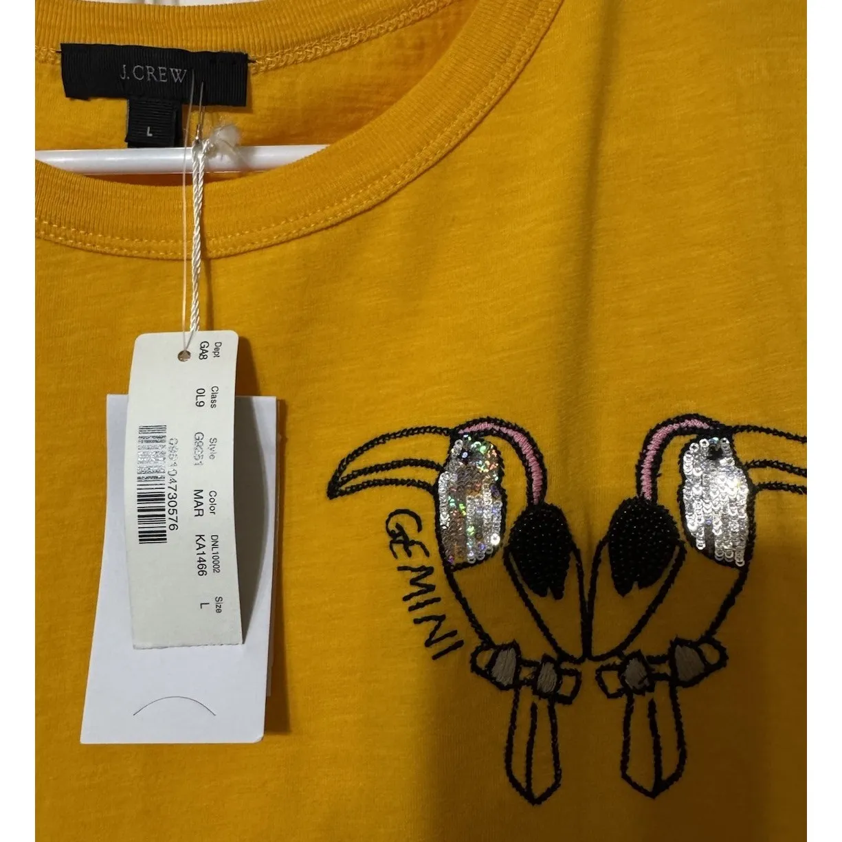 Super Cute NWT WOMEN'S L J CREW HOROSCOPE T-SHIRT IN GEMINI‎ Blingbling  Chic - Image 3