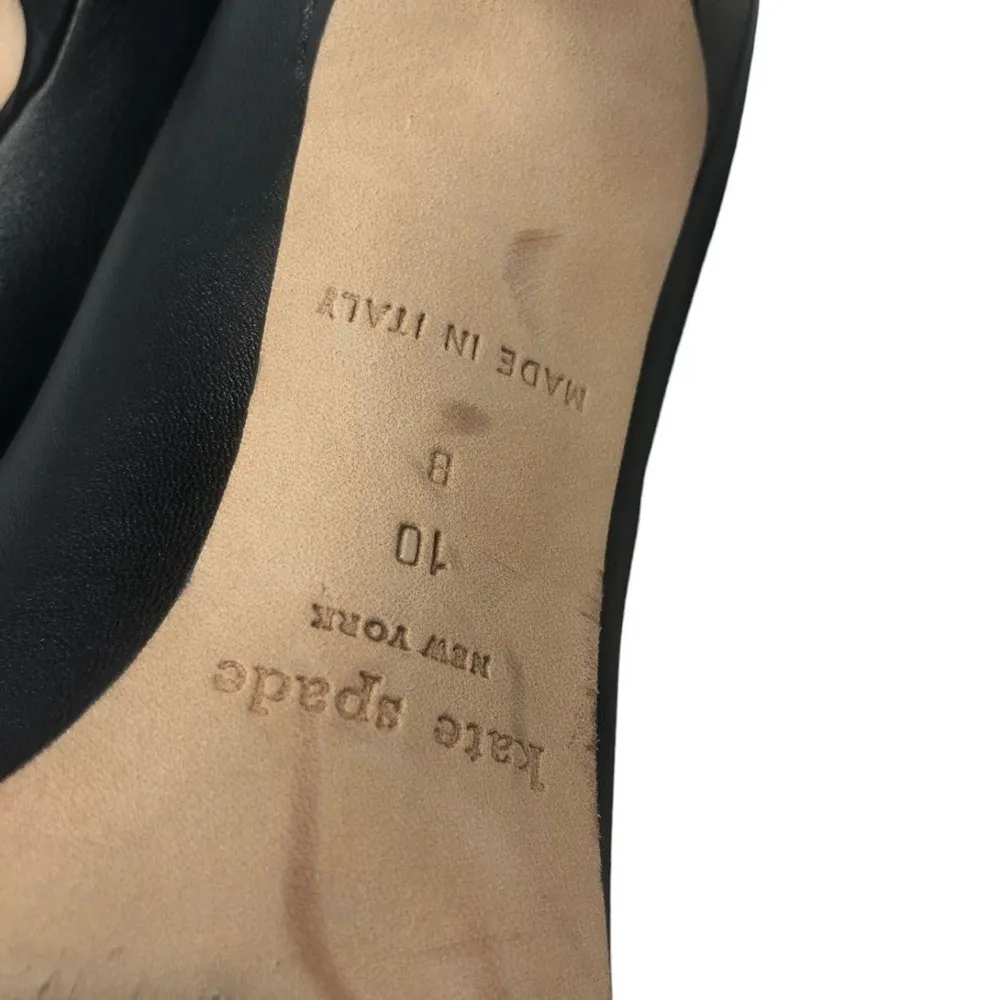 Kate Spade Black Leather Ruffled Booties Heels 10 - Image 7