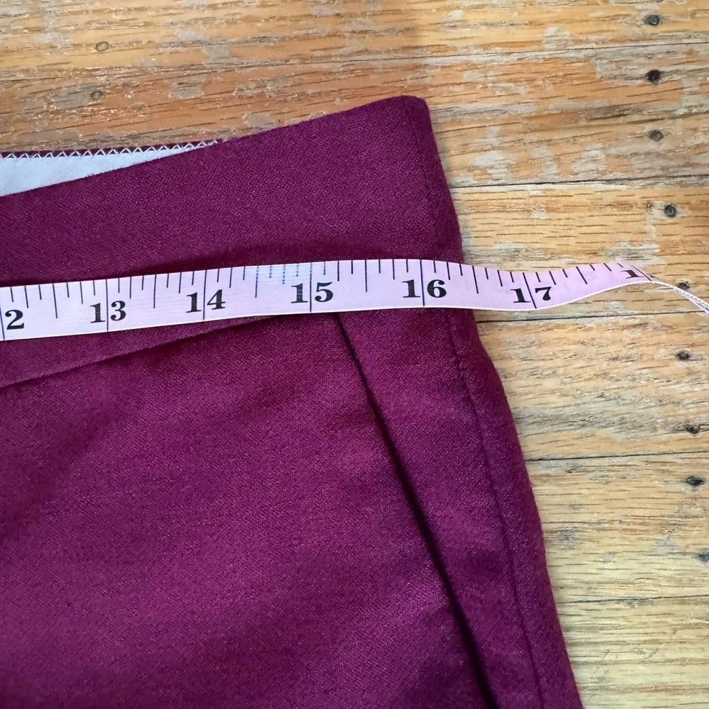J. Crew Womens Campbell Wool Blend Dress Ankle Pants Size 6 Burgundy Mid Rise - Image 7