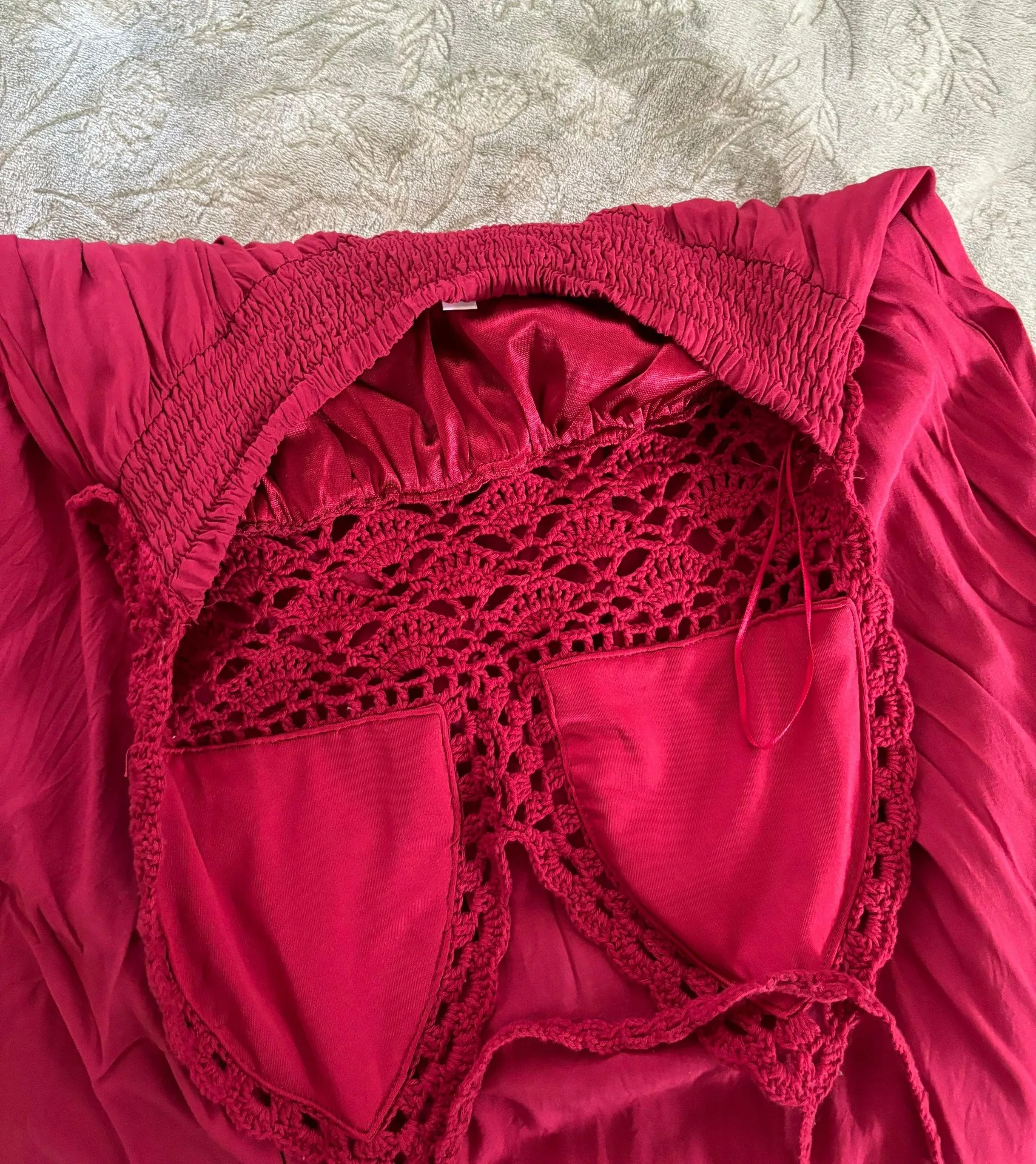 Red Knit Halter Maxi Dress - Image 6