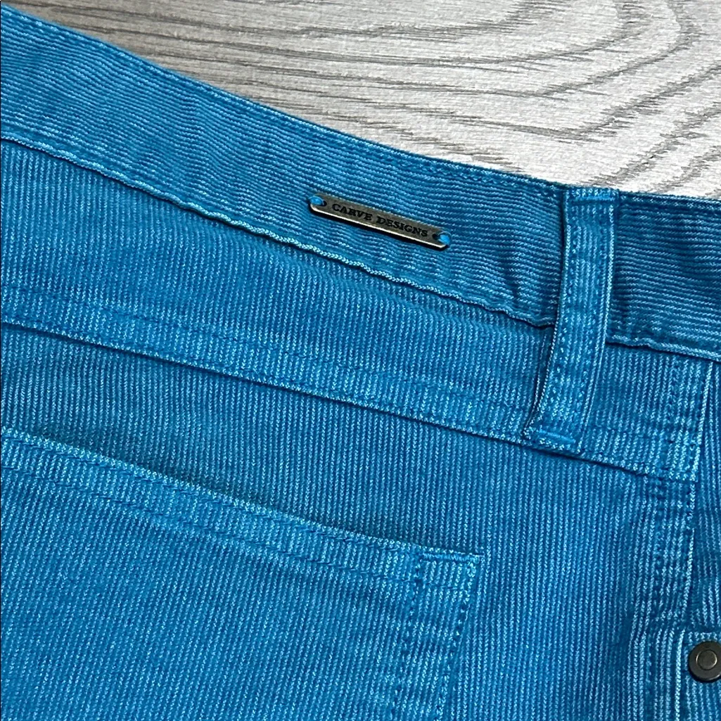 Carve Designs Oahu 4” Relaxed Boyfriend Corduroy Blue Shorts Size 6 - Image 4