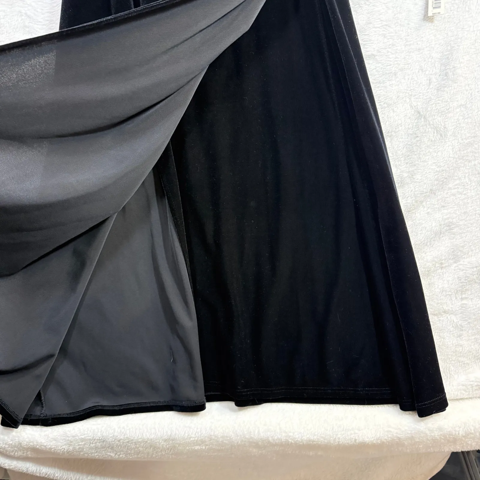 NWT Apt 9 L Dress Black Velvet Wrap Lace Glam Goth Dark Academia Witchy Sexy 90s Size L - Image 5