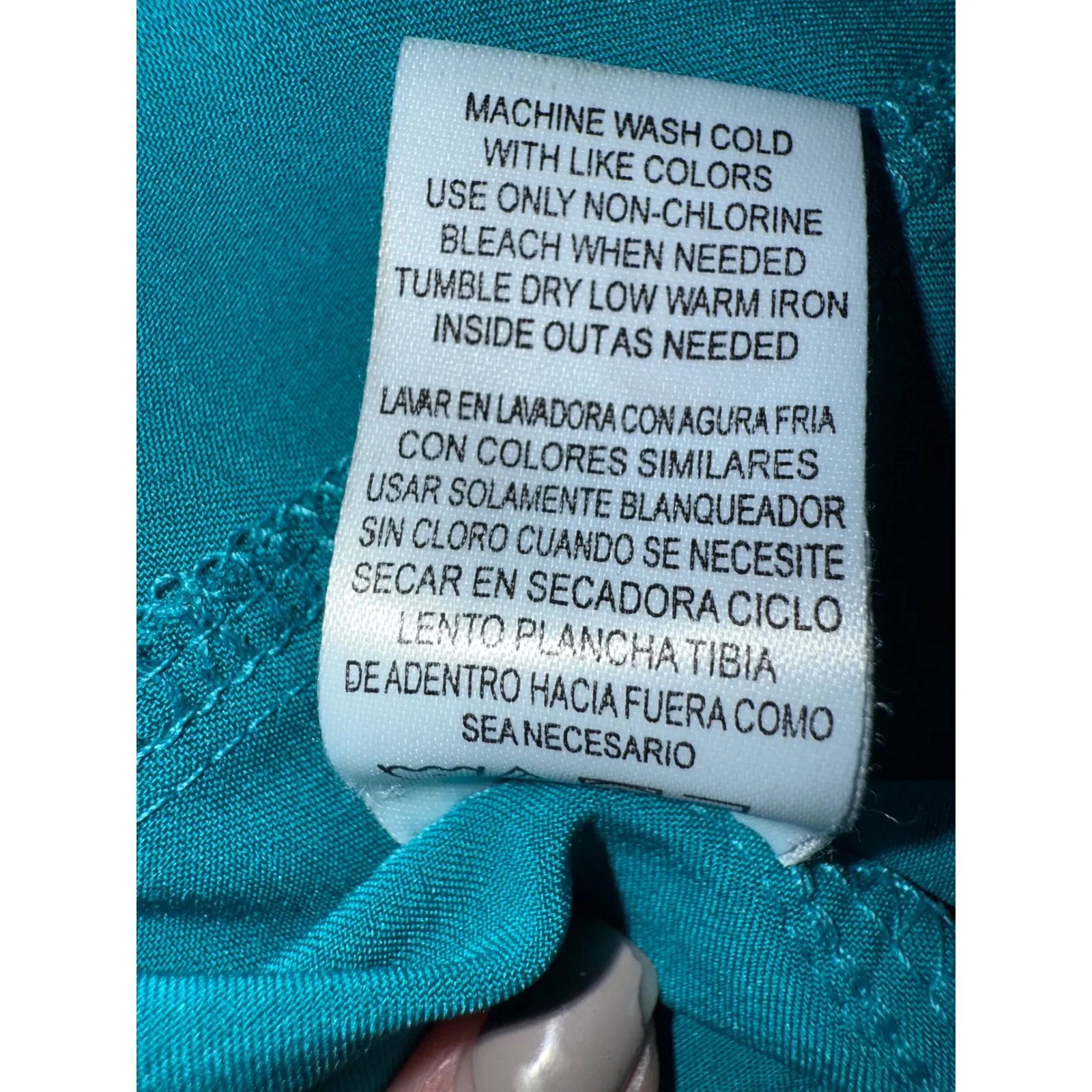 HH WORKS by Healing Hands Teal Scrub Top Short Sleeve Med "Cheers Healing Angel" Blue - Image 9