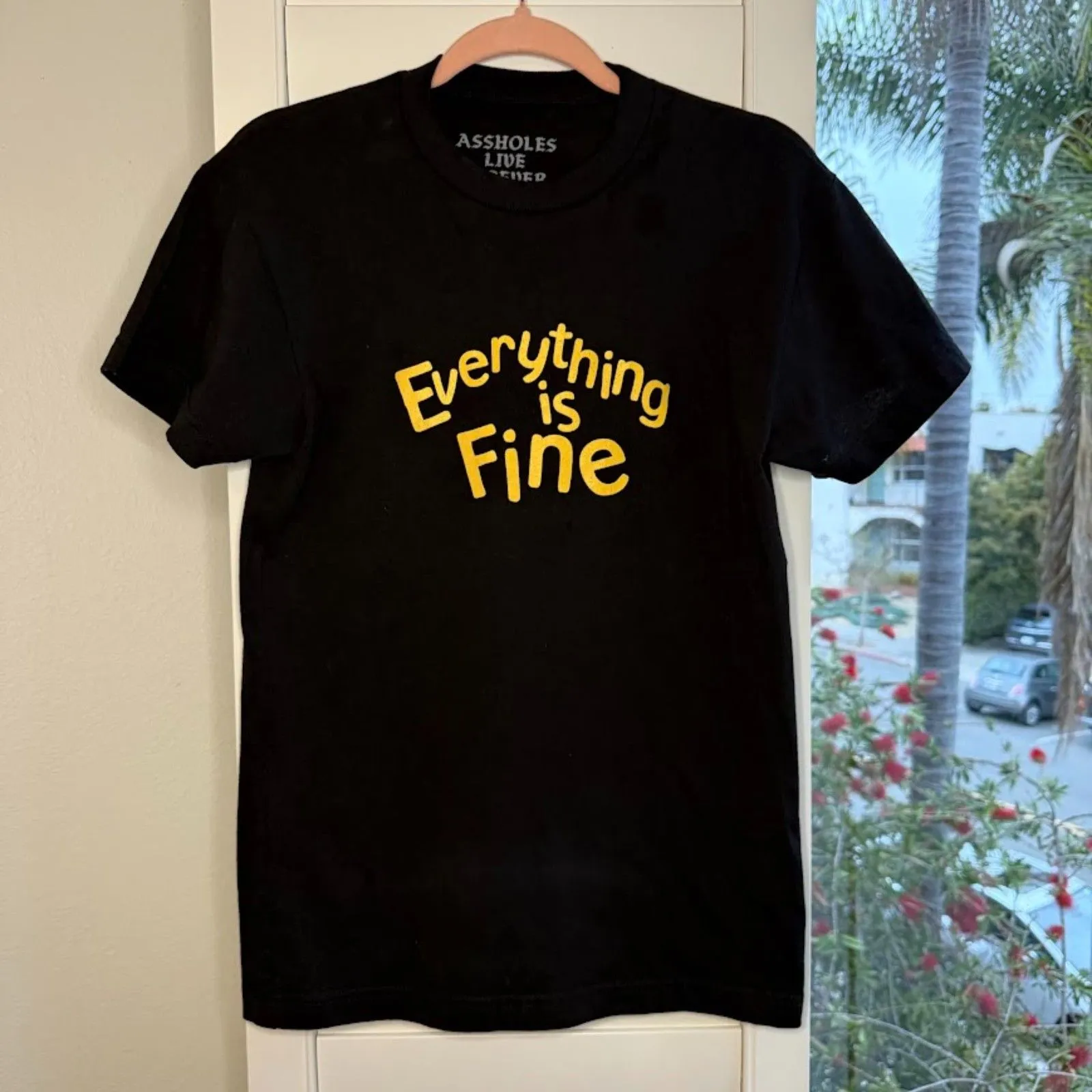 ALF 'Everything Is Fine' Eeyore Skull Graphic Tee in Black 100% Cotton size S - Image 3