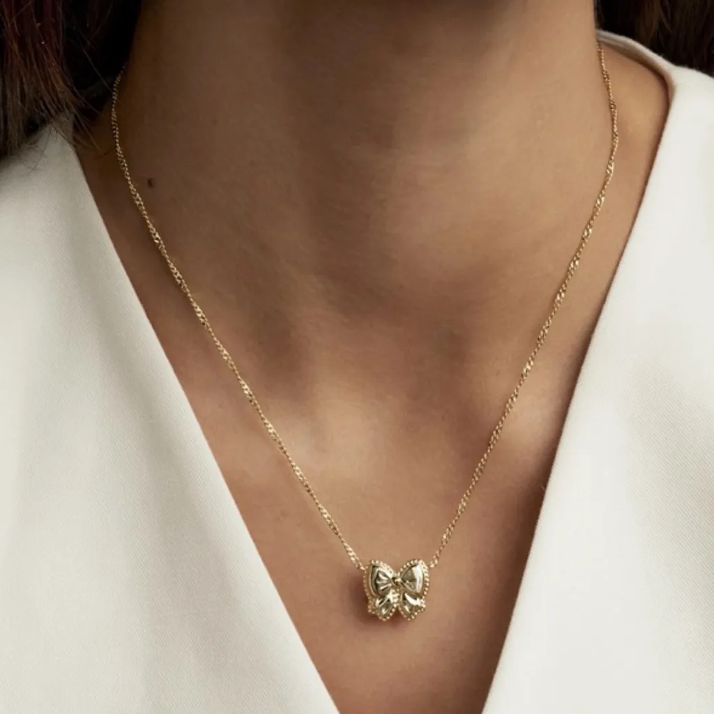 Kendra Scott Haley Bow Gold Short Pendant Necklace - Image 3