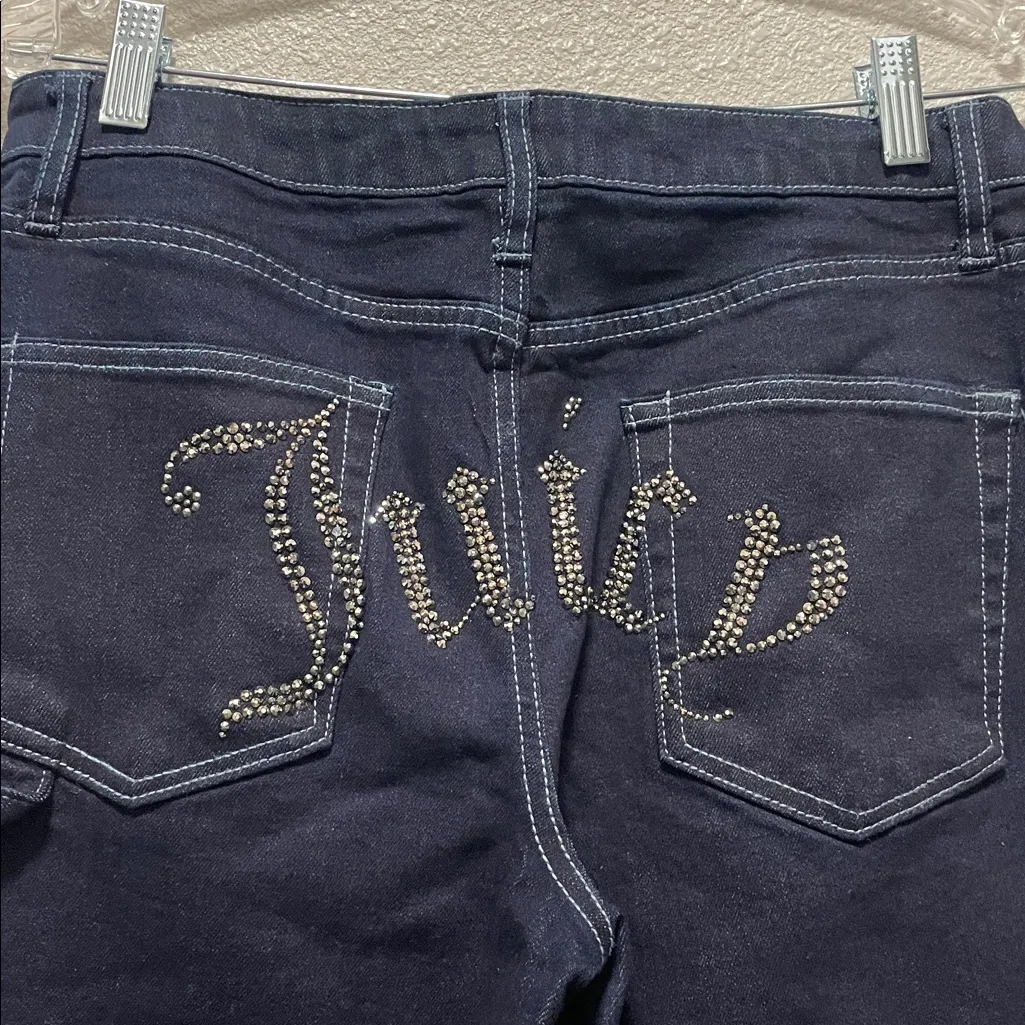 Juicy Couture Jeans "Abbot” Y2K High Rise Wide Leg Carpenter Bedazzled Sz 11/30 - Image 5